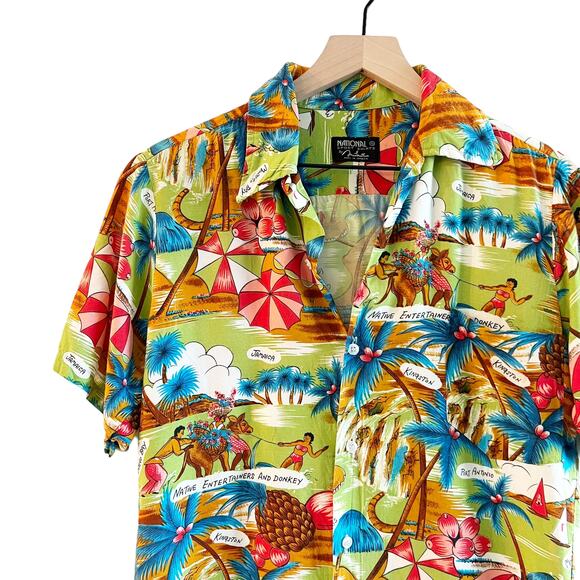 Vintage National Sport Shirts by Manhattan Jamaica Pattern Tropical Shirt - Picture 1 of 6